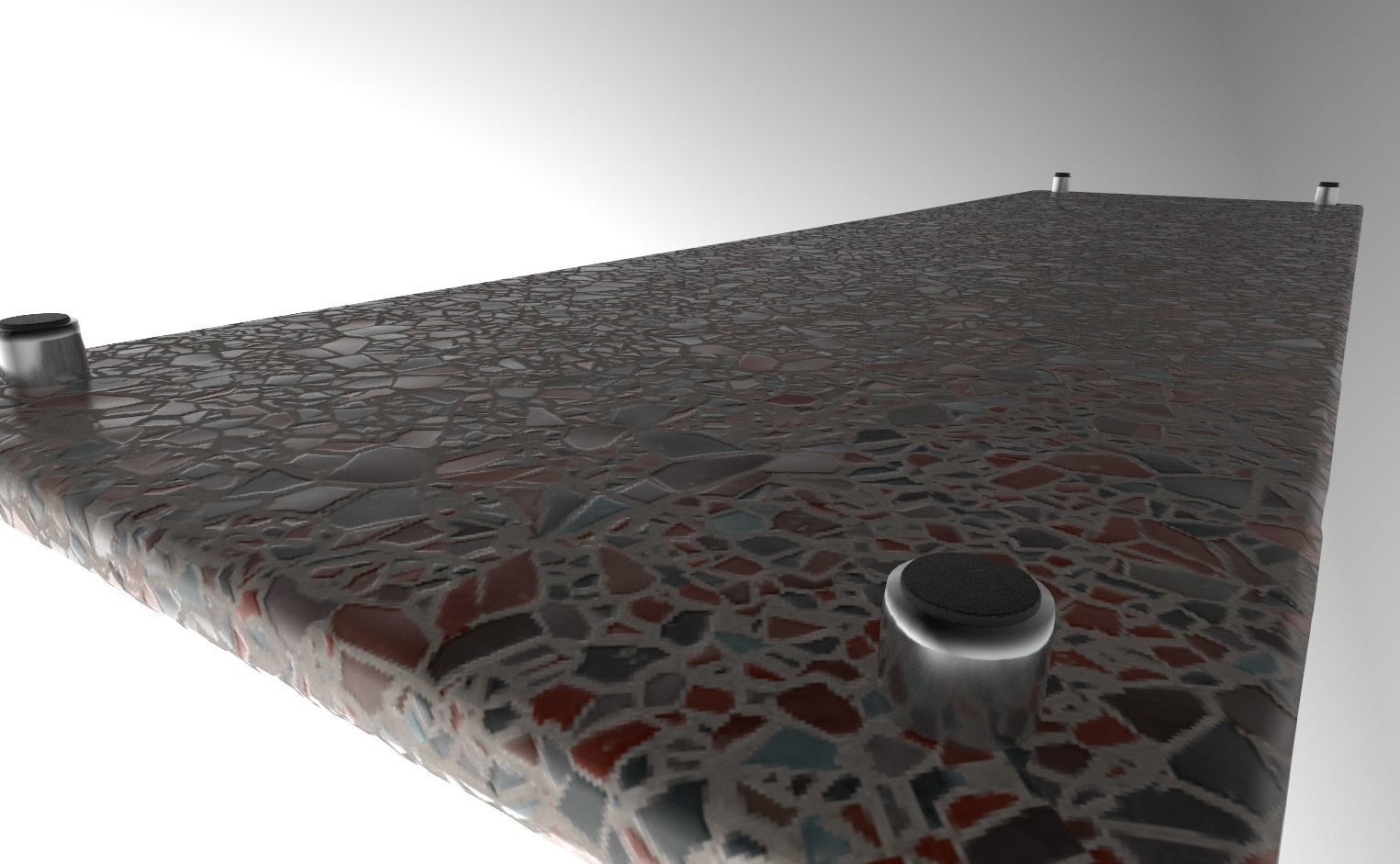 Terrazzo Set bowl with orange speckles 3D model_9