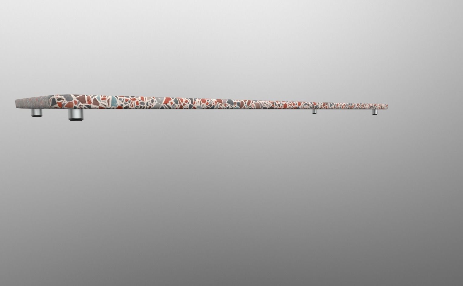 Terrazzo Set bowl with orange speckles 3D model_7