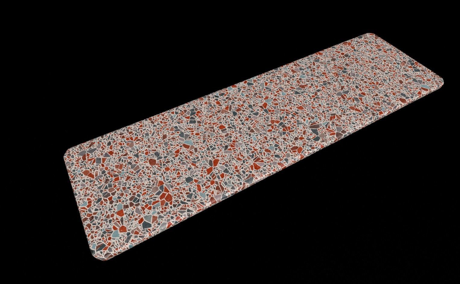 Terrazzo Set bowl with orange speckles 3D model_8