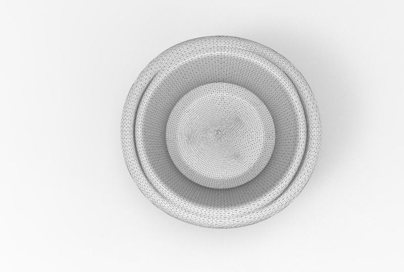 Terrazzo Set bowl with orange speckles 3D model_16