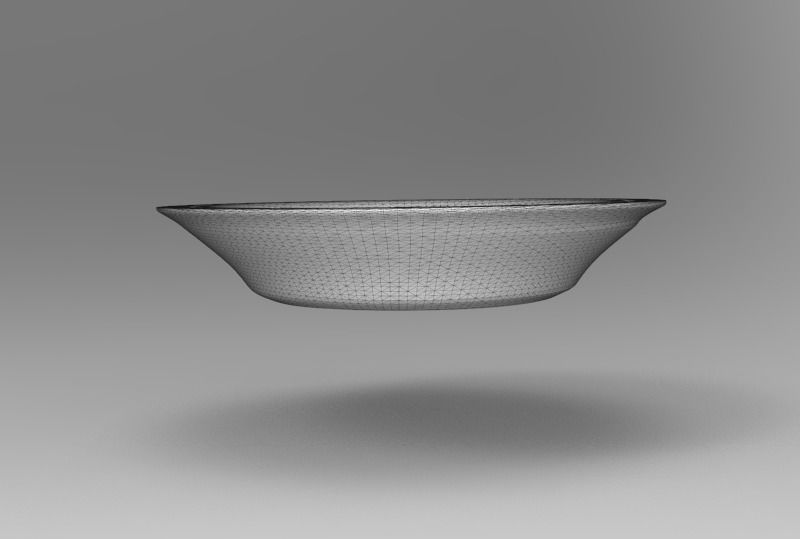 Terrazzo Set bowl with orange speckles 3D model_17