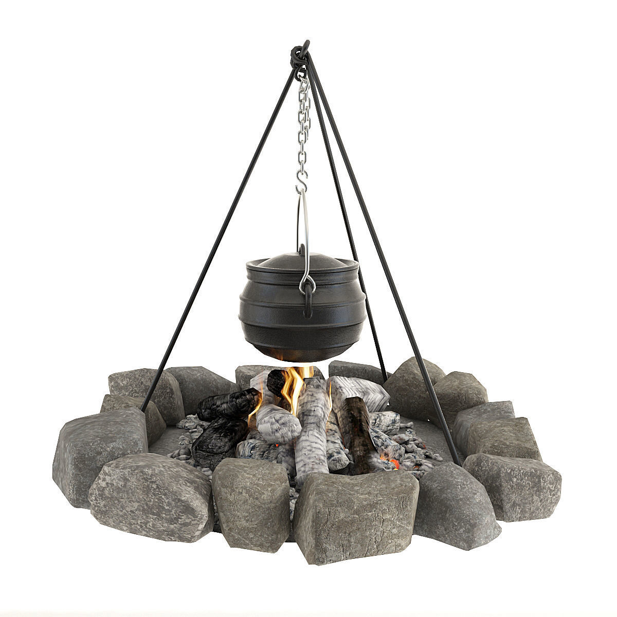 Bonfire and bowler 3D model_5