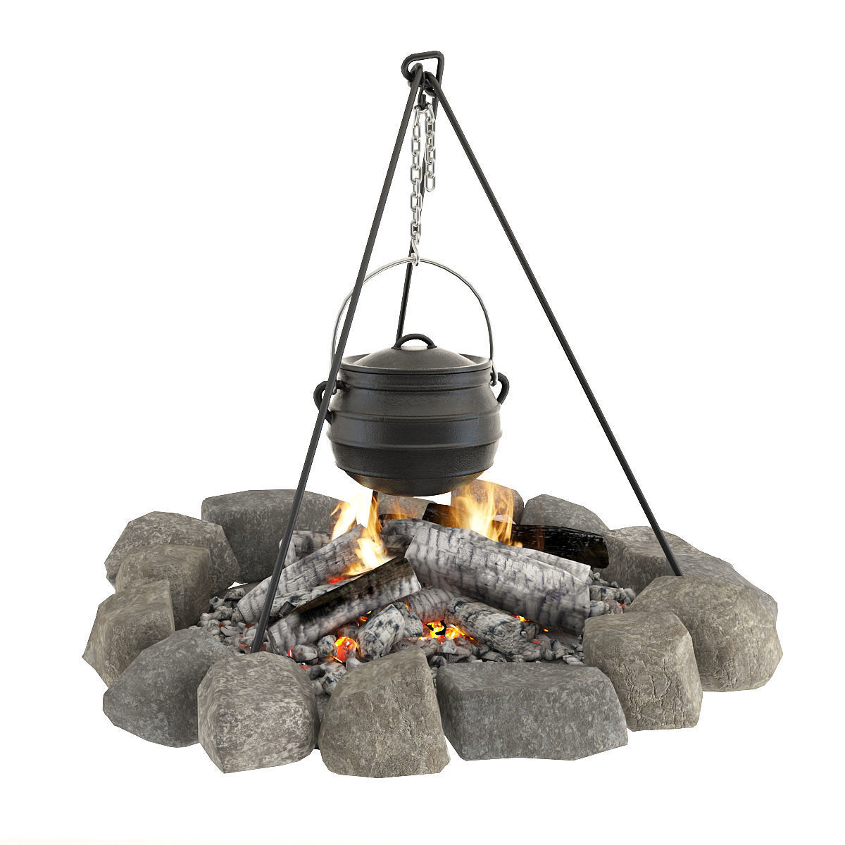 Bonfire and bowler 3D model_2