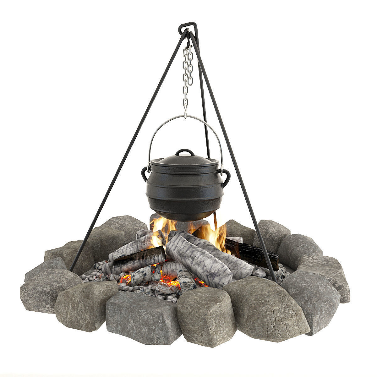 Bonfire and bowler 3D model_15