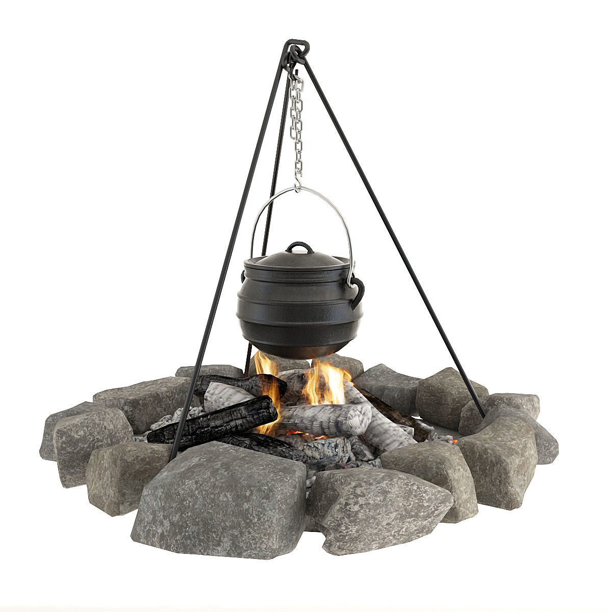 Bonfire and bowler 3D model_7