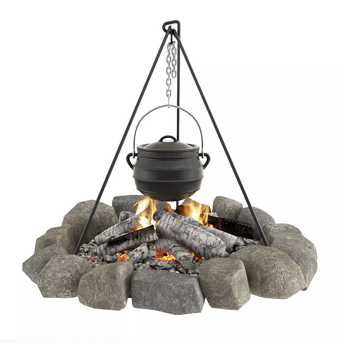 Bonfire and bowler 3D model_0