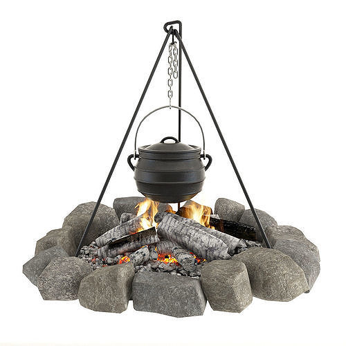 Bonfire and bowler 3D model