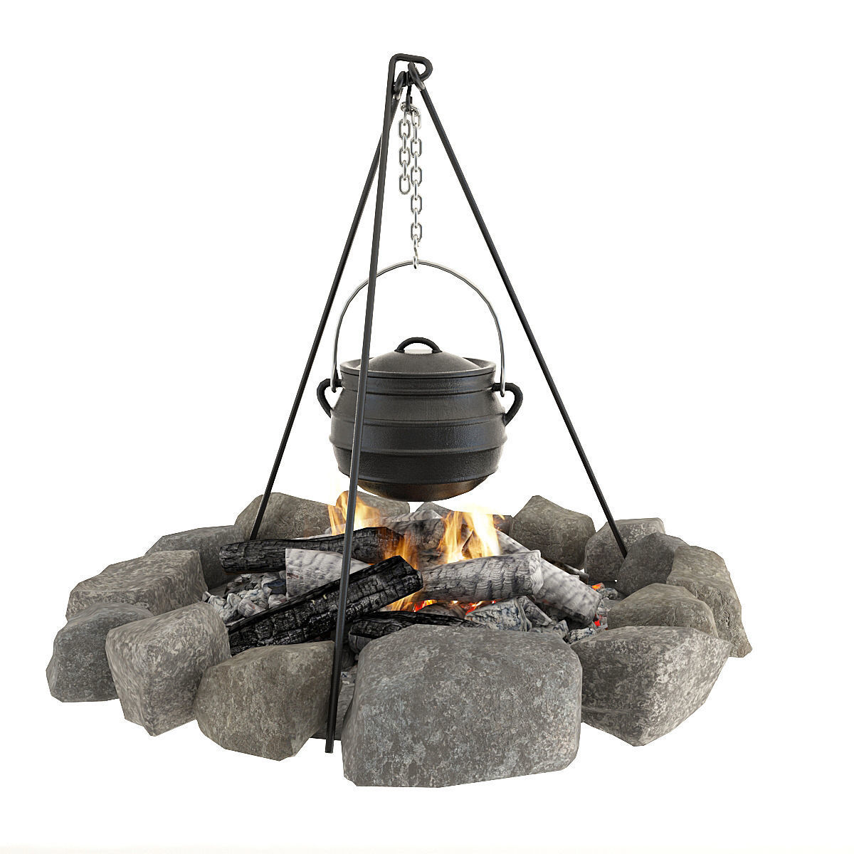 Bonfire and bowler 3D model_8