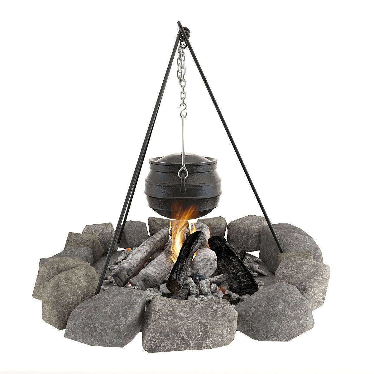 Bonfire and bowler 3D model_12