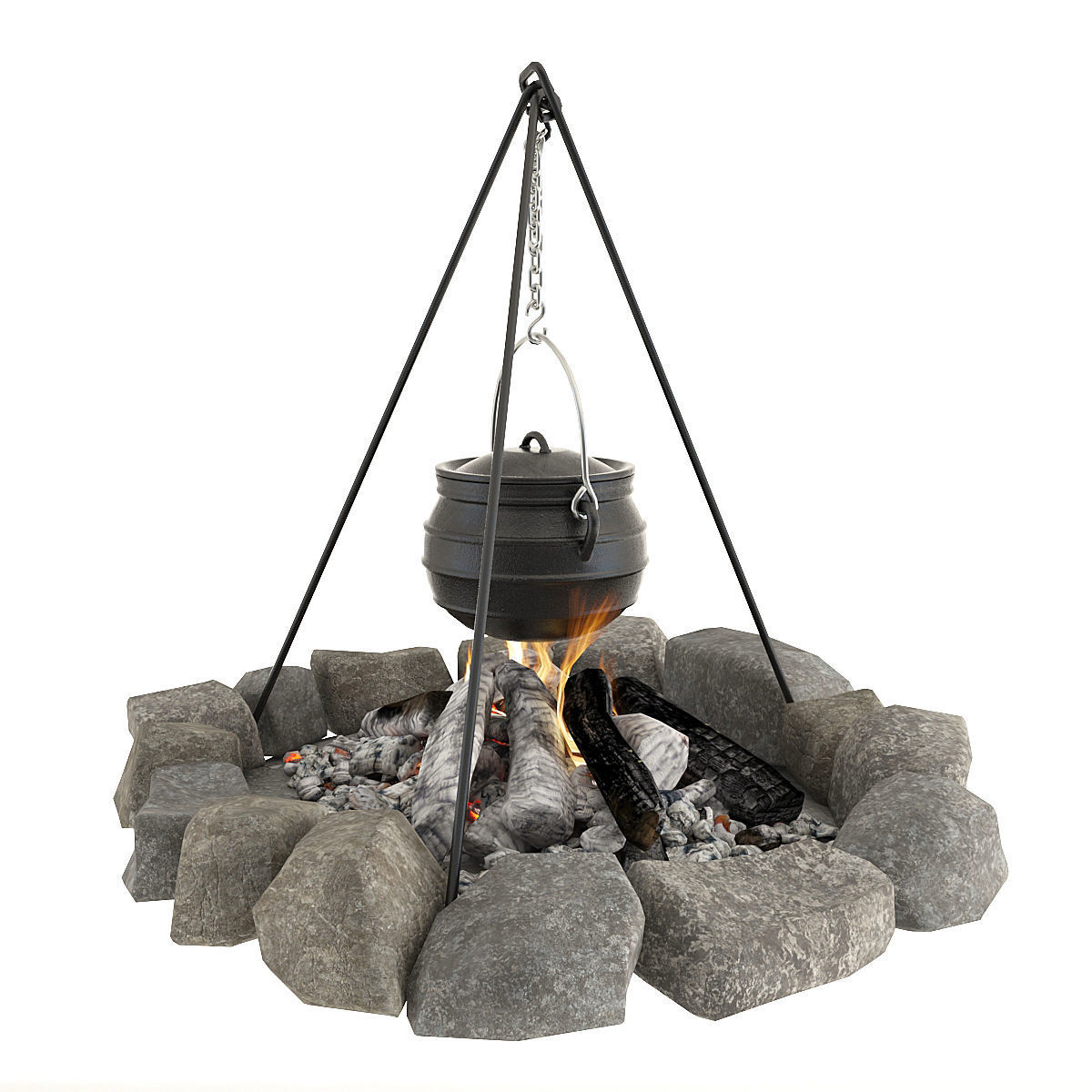 Bonfire and bowler 3D model_13