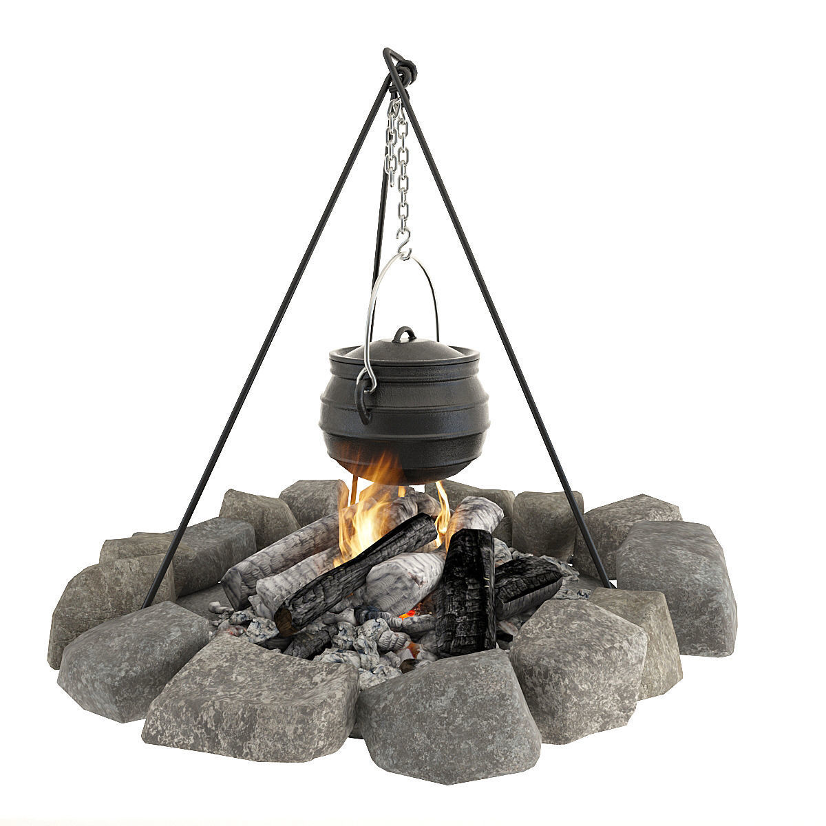 Bonfire and bowler 3D model_11