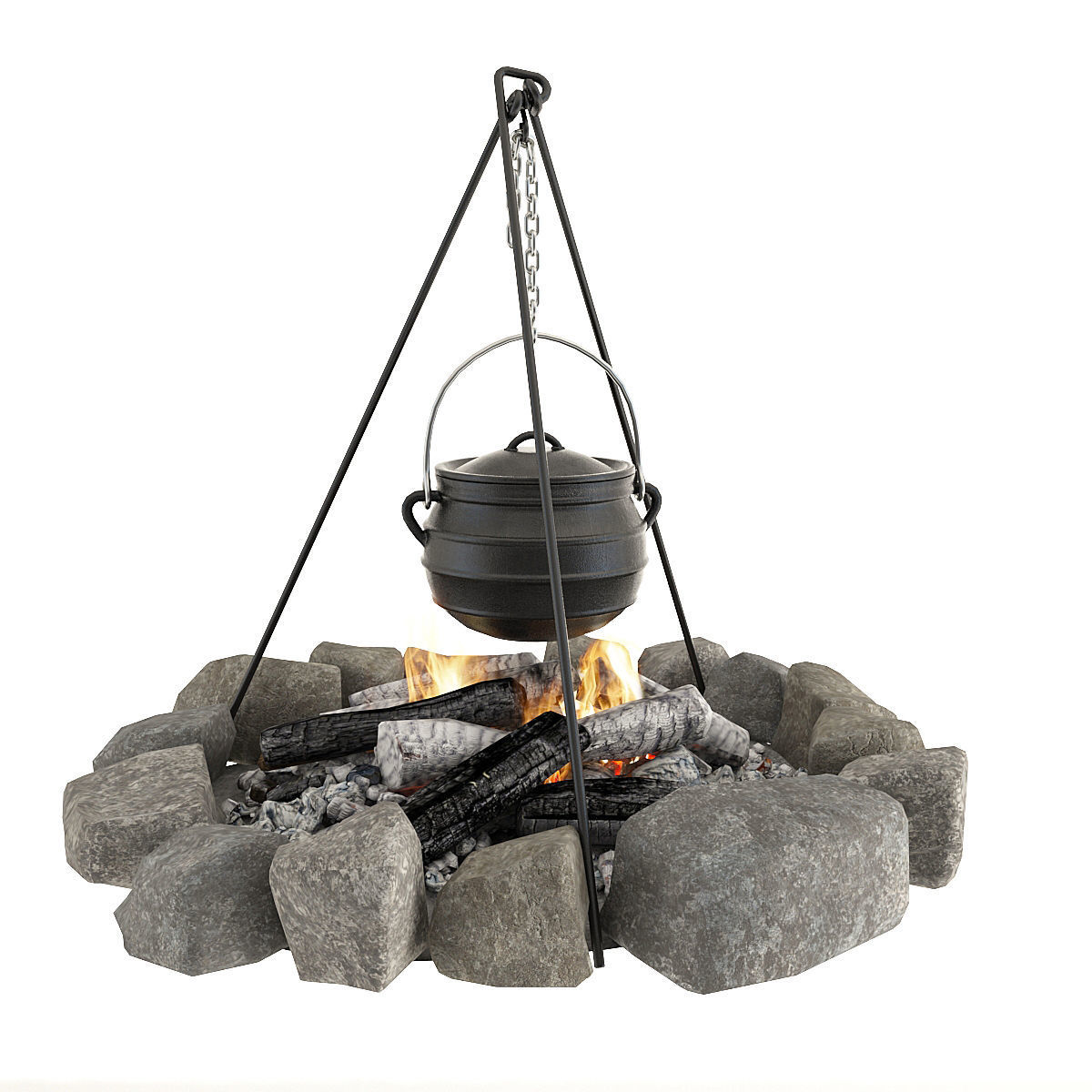 Bonfire and bowler 3D model_9