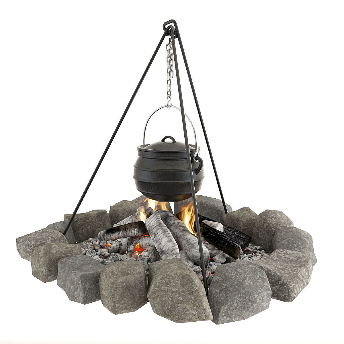 Bonfire and bowler 3D model_14