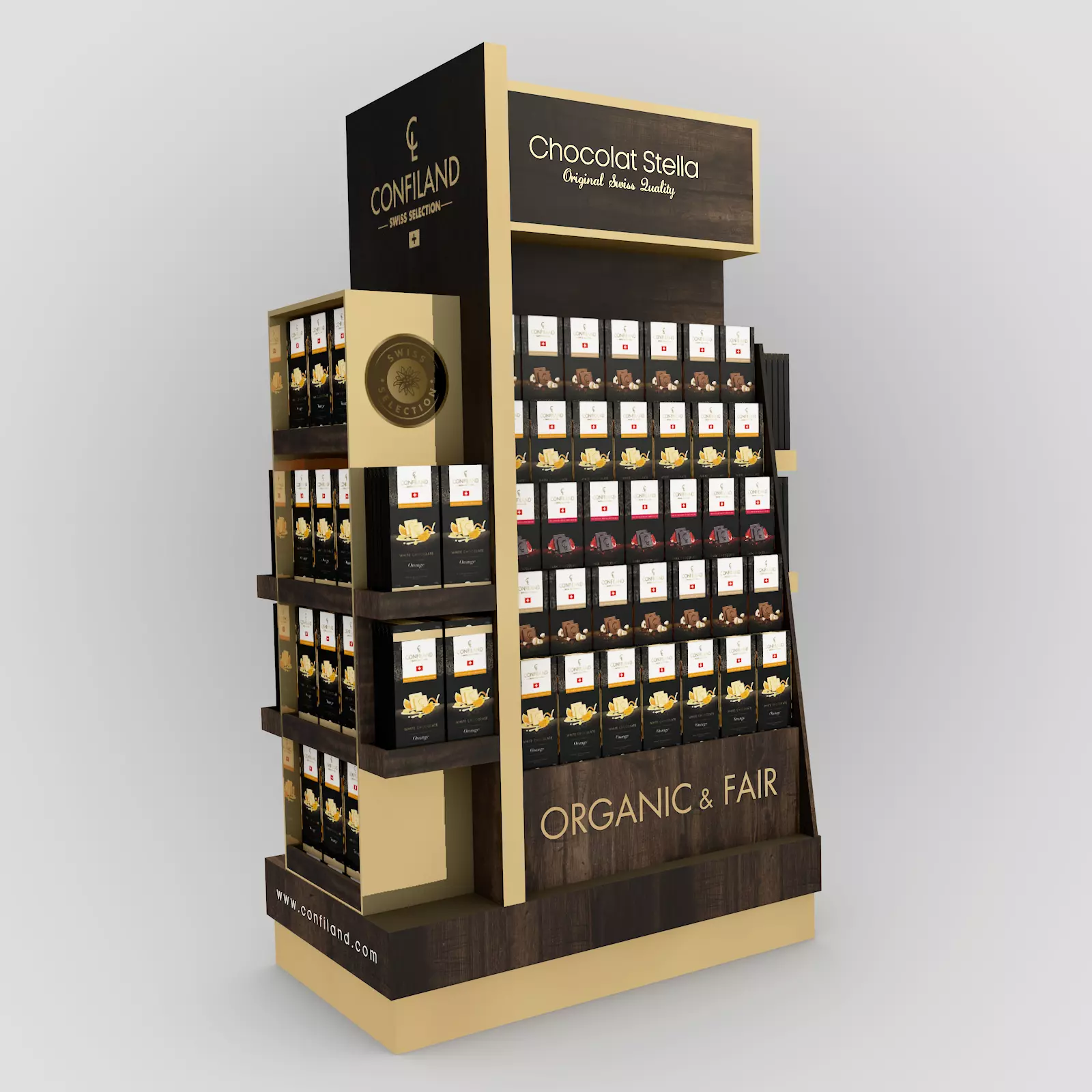 Chocolate Innovative  Cardboard Display Stand  3D model_0