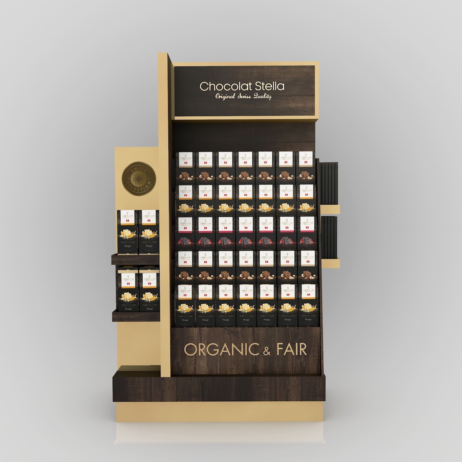 Chocolate Innovative  Cardboard Display Stand  3D model_2