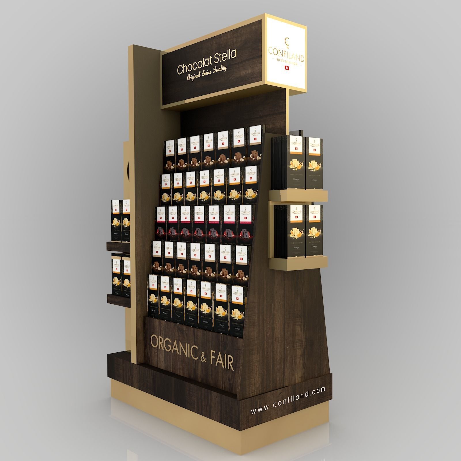 Chocolate Innovative  Cardboard Display Stand  3D model_3