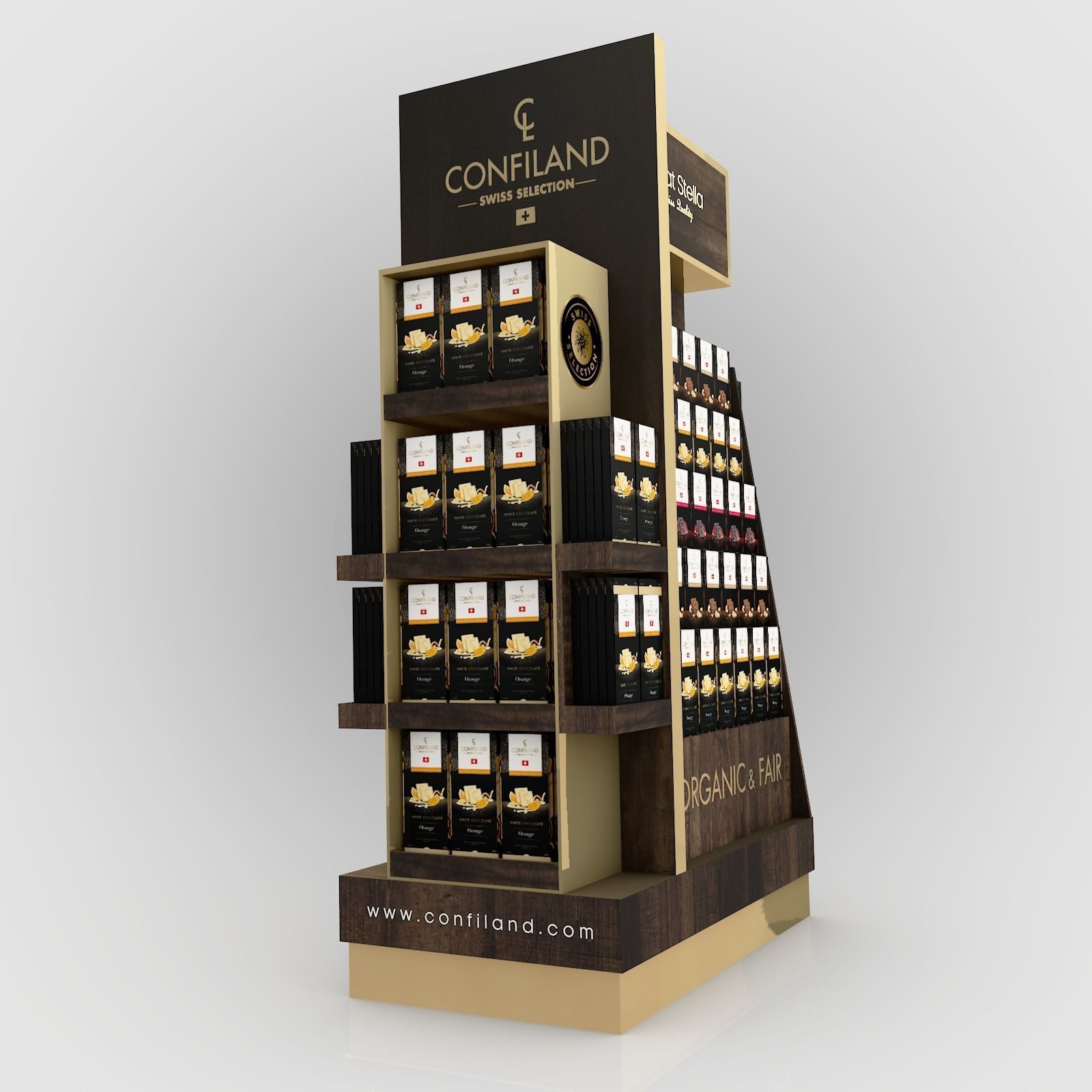 Chocolate Innovative  Cardboard Display Stand  3D model_1