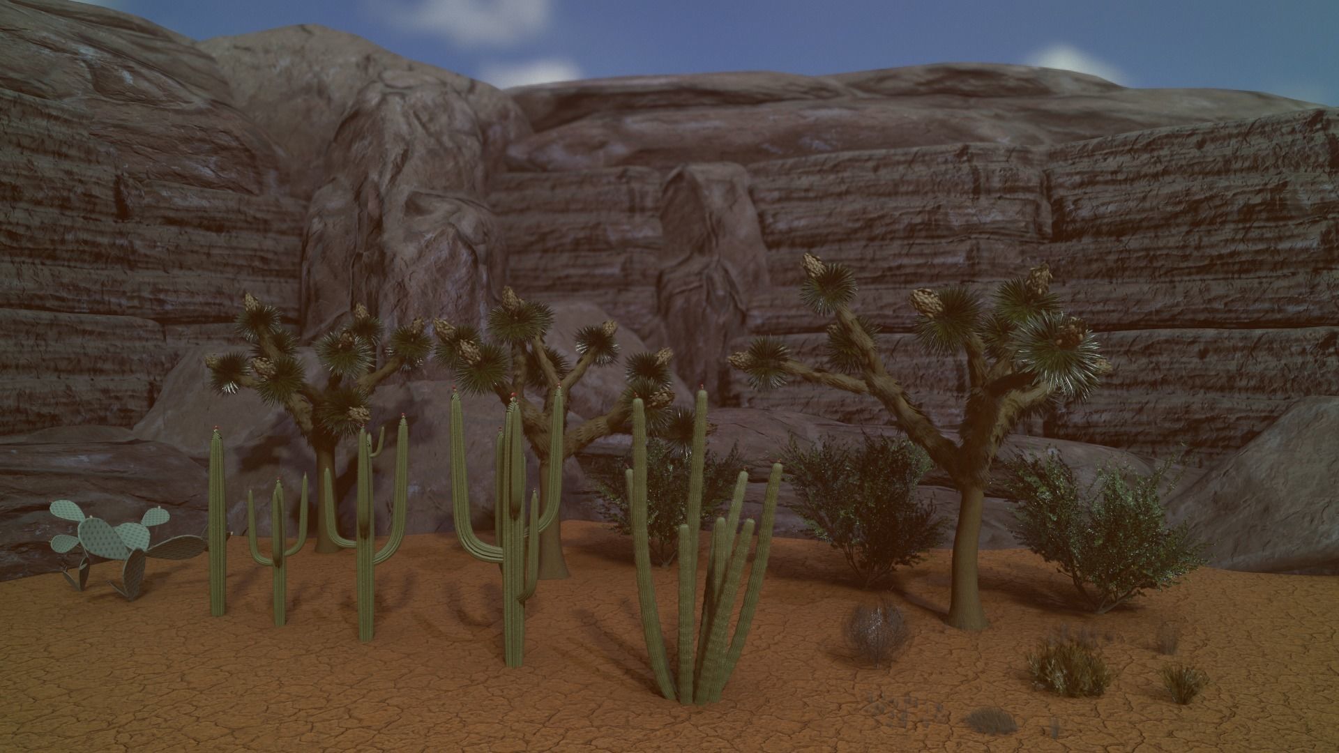 Desert Foliage Low-poly 3D model_2