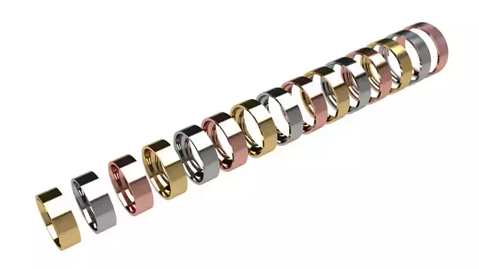 Squared Corners Wedding Band 6 mm wide