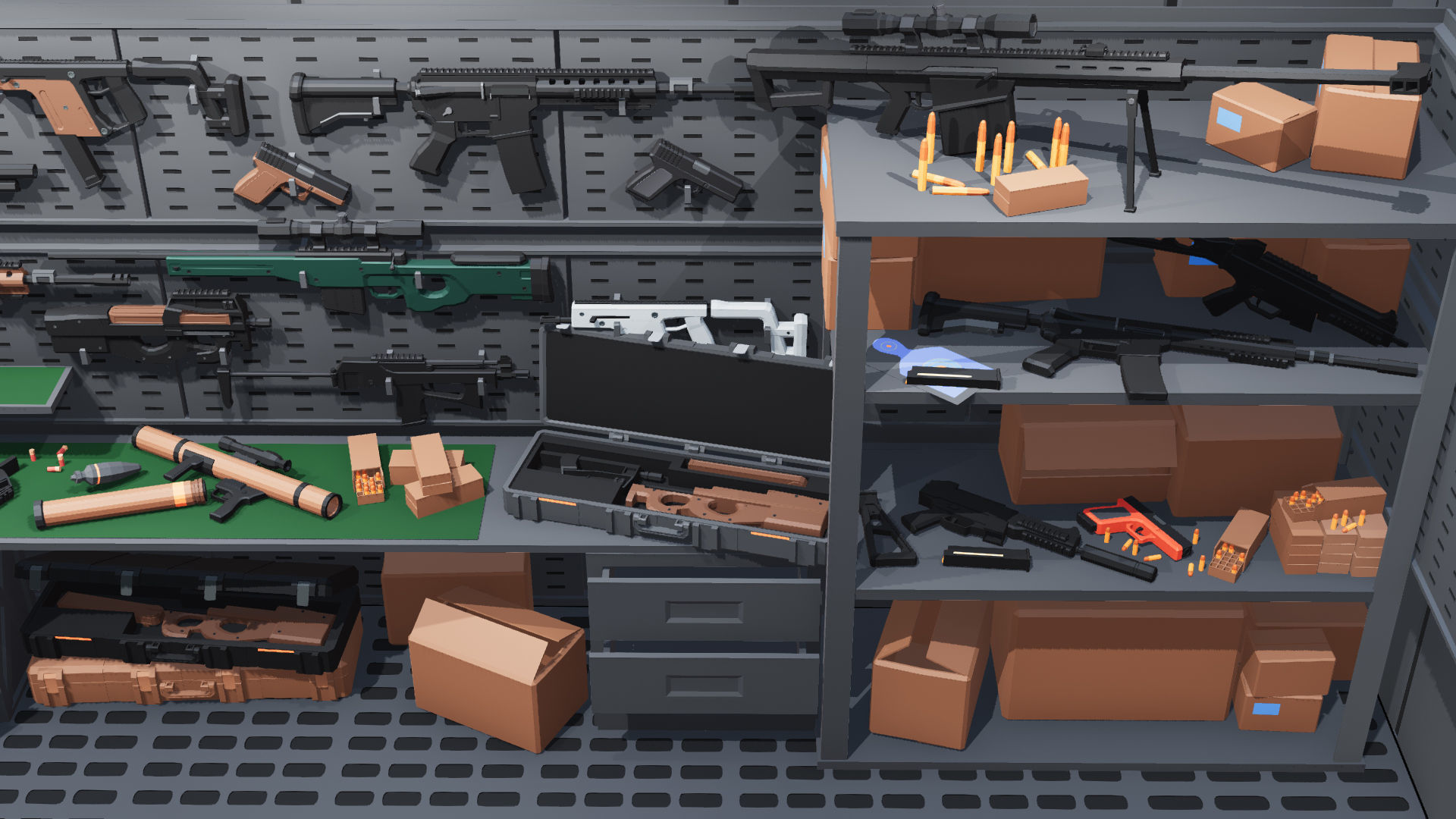 Poligonal Weapon Rack Low-poly 3D model_16