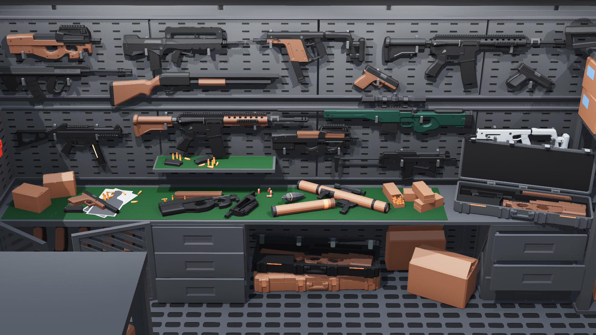 Poligonal Weapon Rack Low-poly 3D model_22