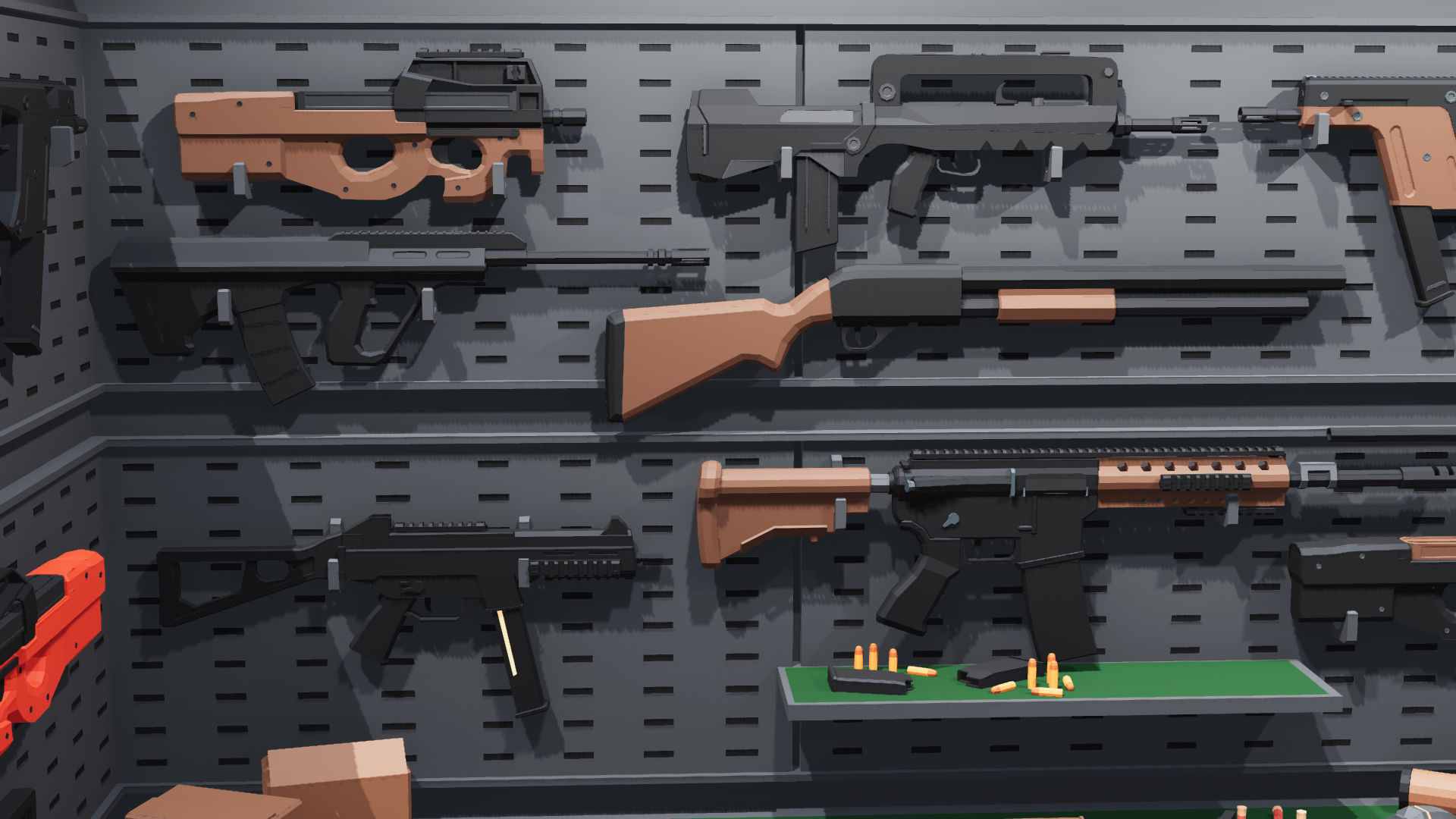 Poligonal Weapon Rack Low-poly 3D model_9