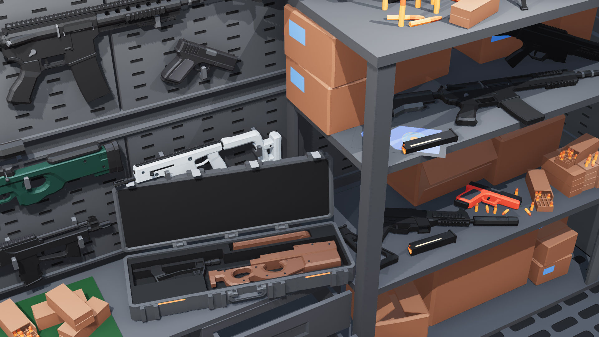 Poligonal Weapon Rack Low-poly 3D model_37