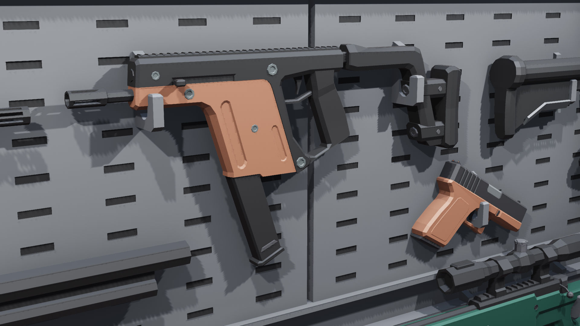 Poligonal Weapon Rack Low-poly 3D model_24
