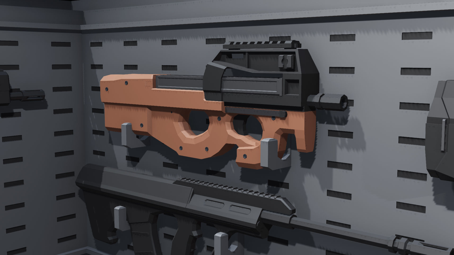 Poligonal Weapon Rack Low-poly 3D model_23