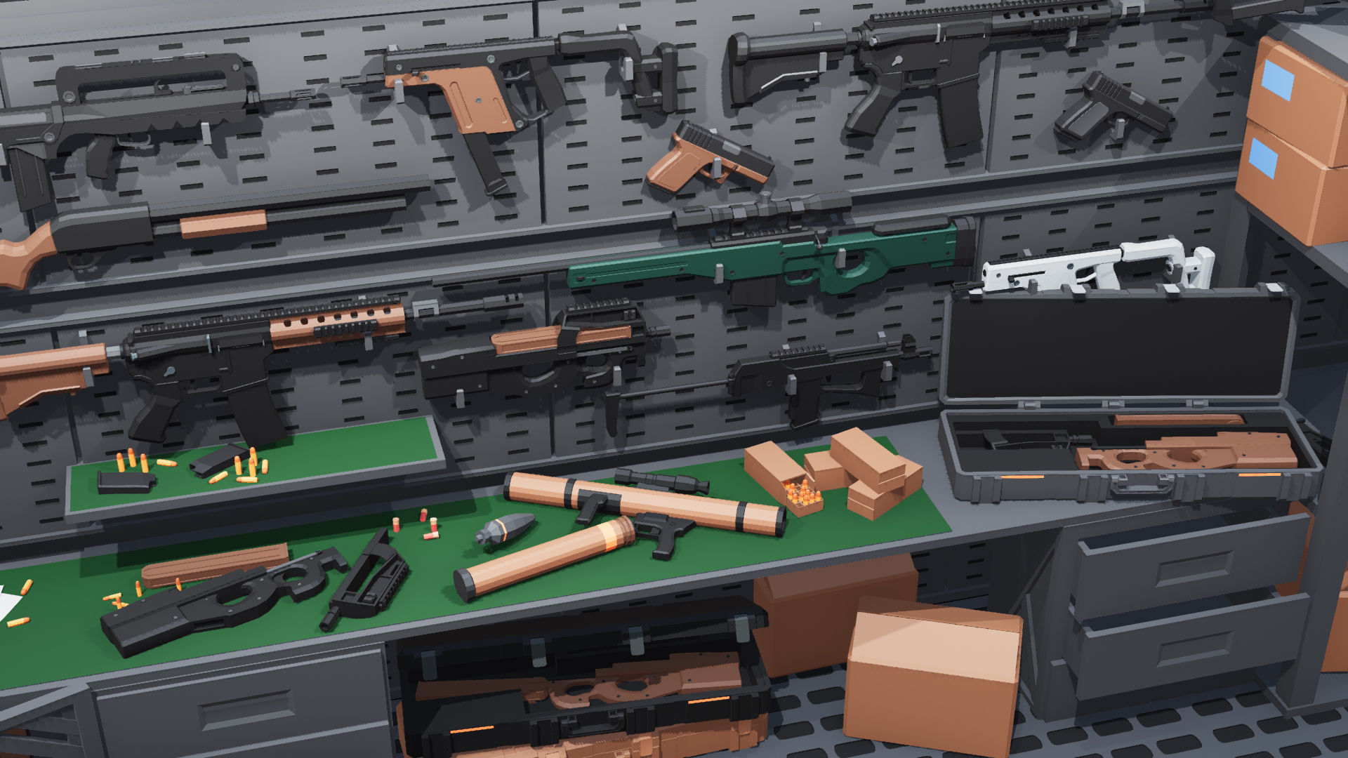 Poligonal Weapon Rack Low-poly 3D model_8