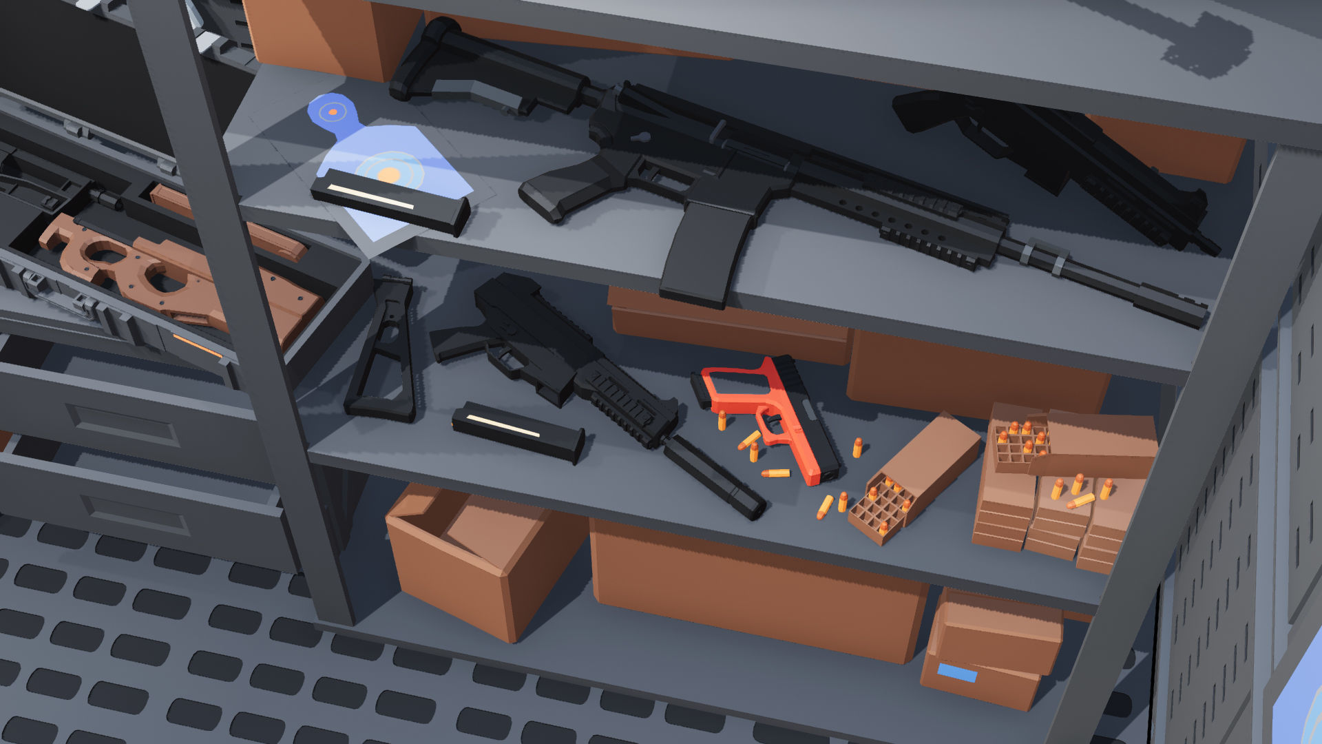 Poligonal Weapon Rack Low-poly 3D model_35
