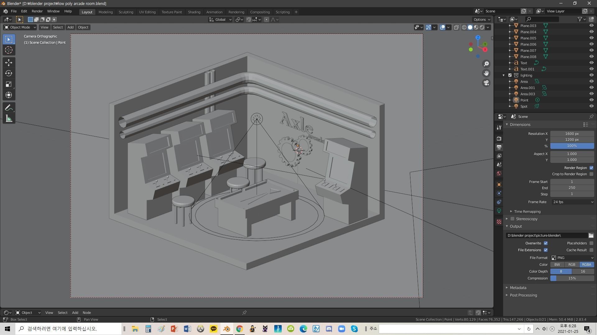 low poly arcade room Low-poly 3D model_2