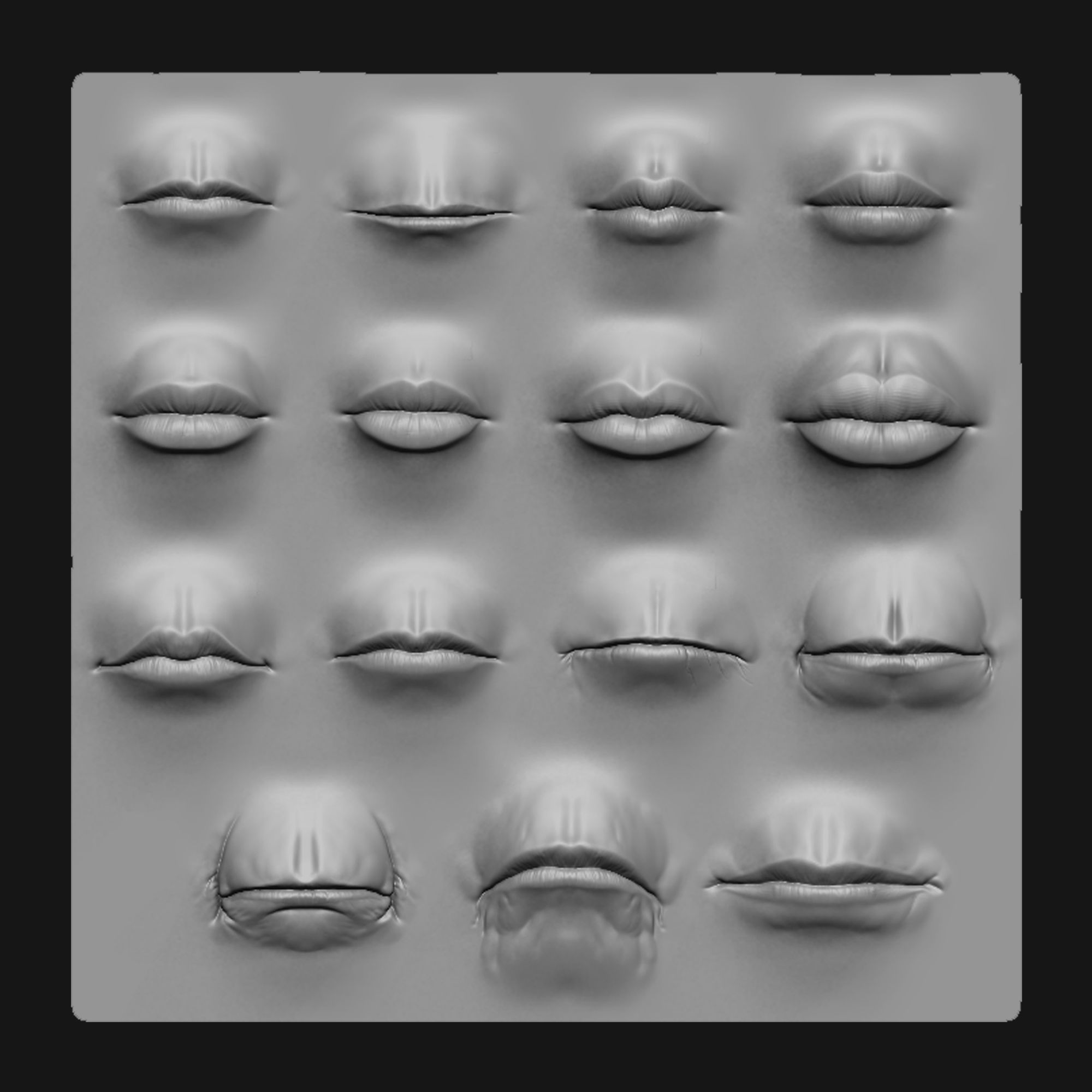 Lip Set 1 VDM Brush and Highpoly 3D model_1