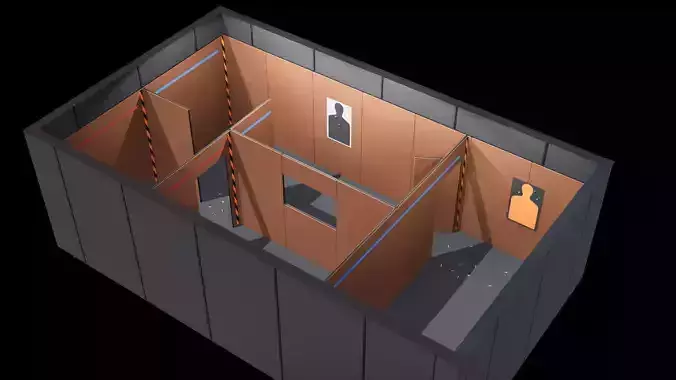 Poligonal Weapon Rack Low-poly 3D model