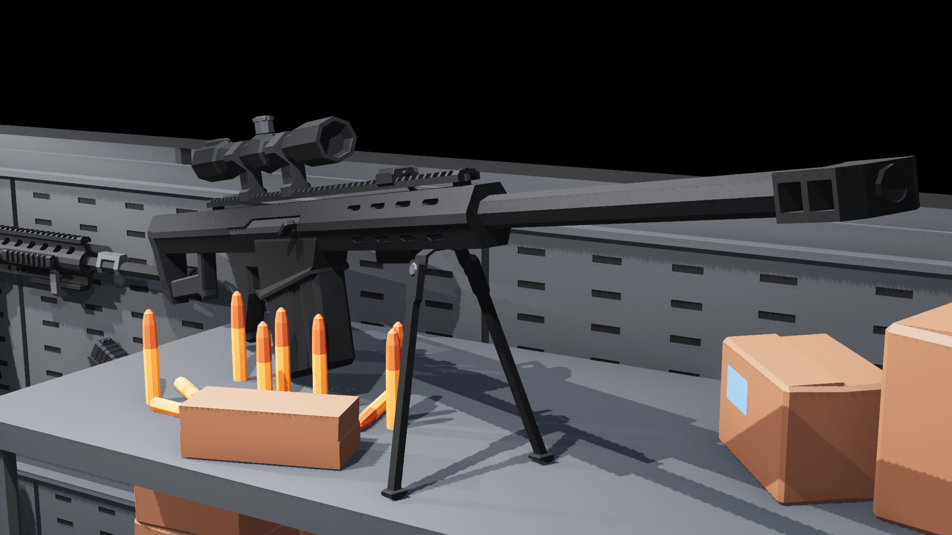 Poligonal Weapon Rack Low-poly 3D model_19