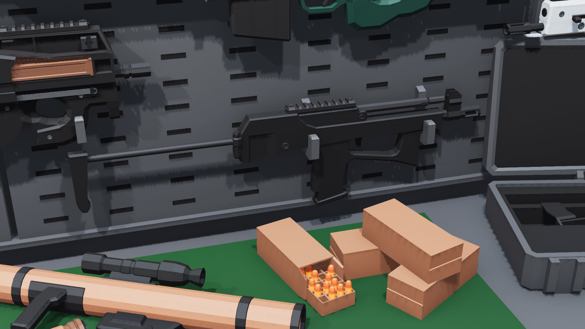 Poligonal Weapon Rack Low-poly 3D model_27