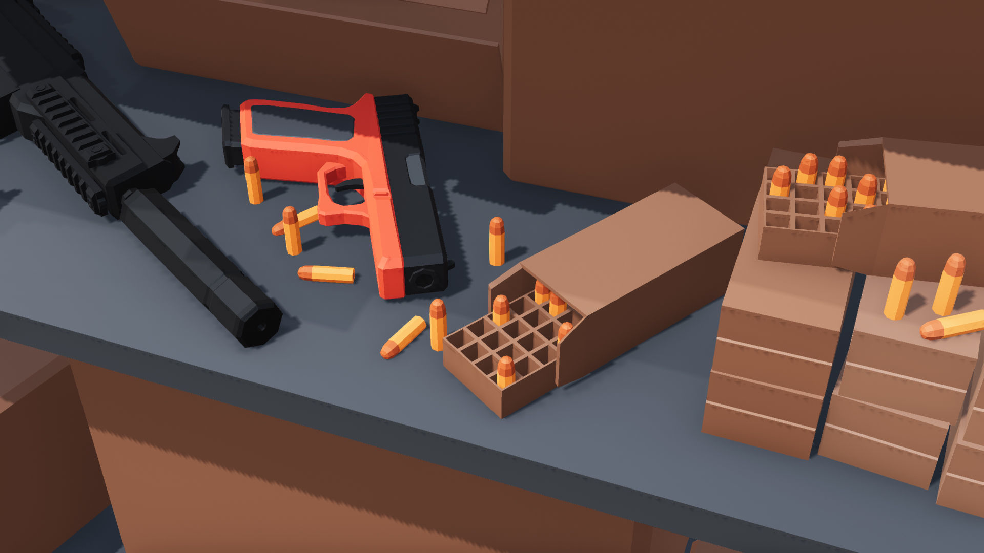 Poligonal Weapon Rack Low-poly 3D model_20