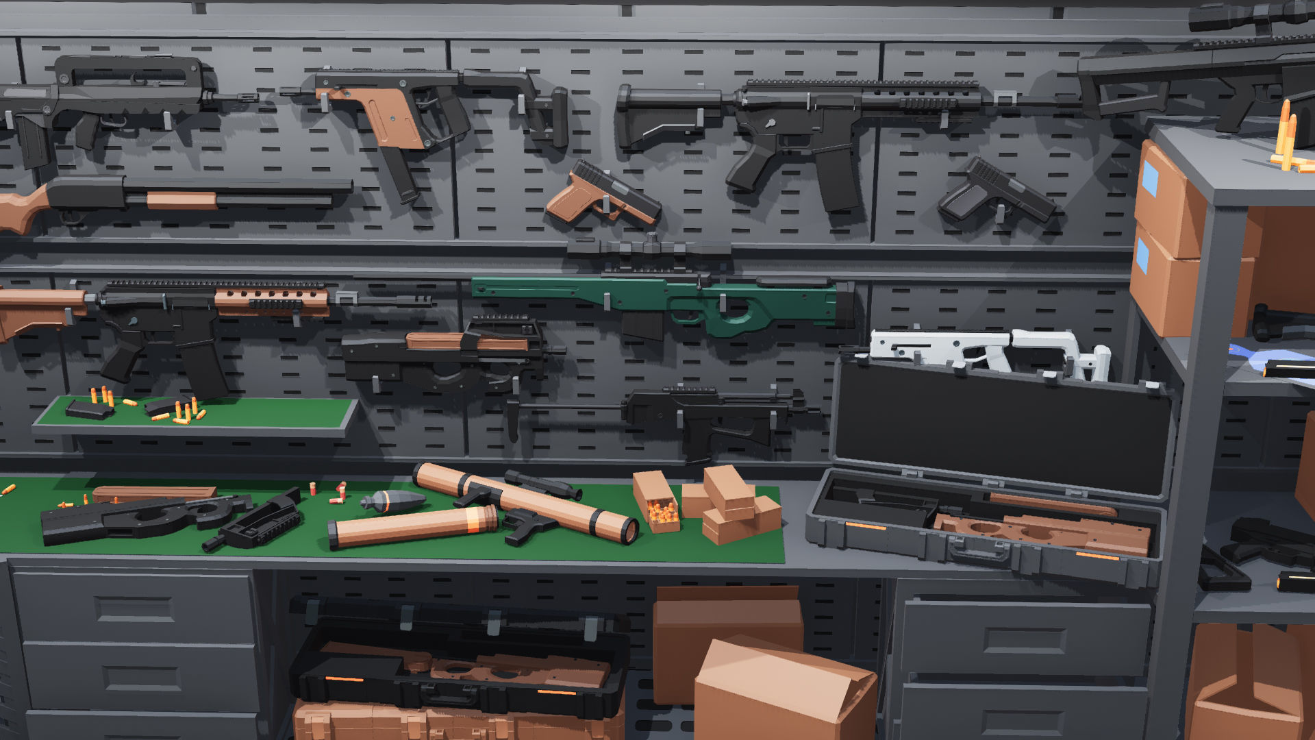Poligonal Weapon Rack Low-poly 3D model_4