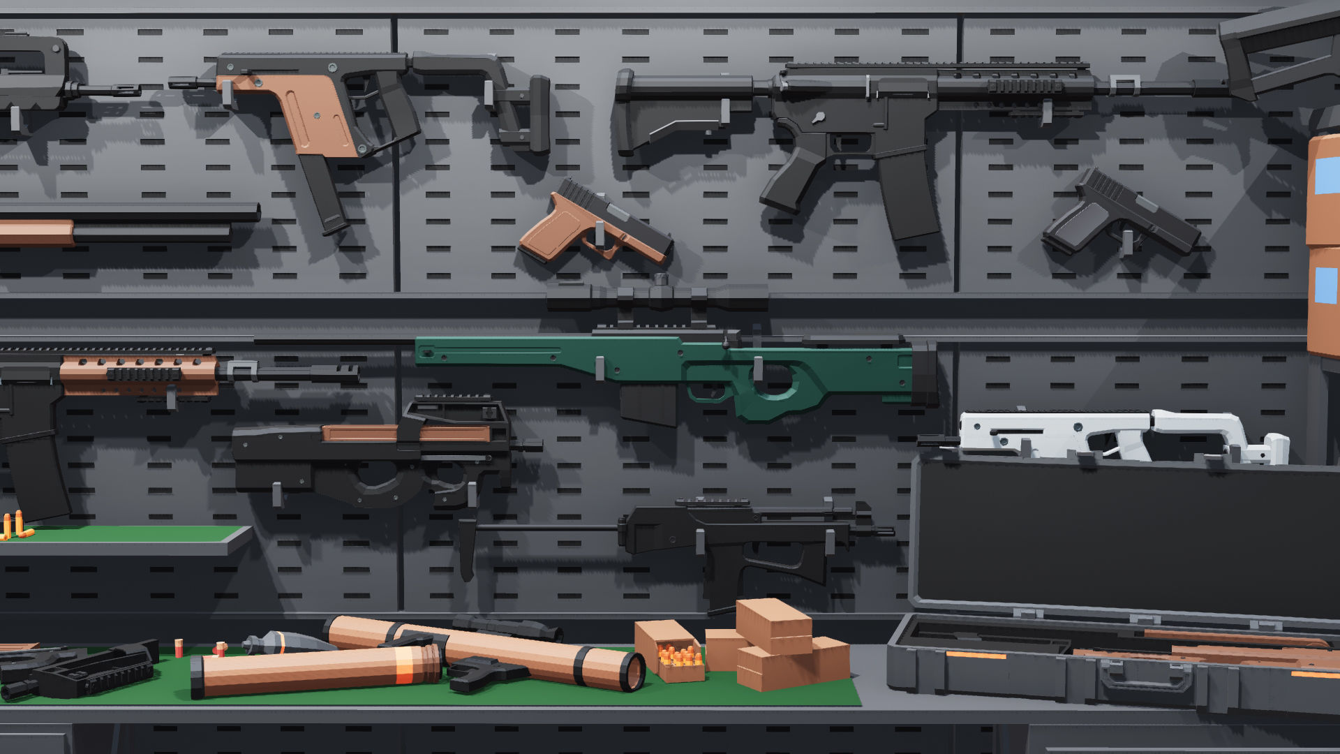 Poligonal Weapon Rack Low-poly 3D model_12