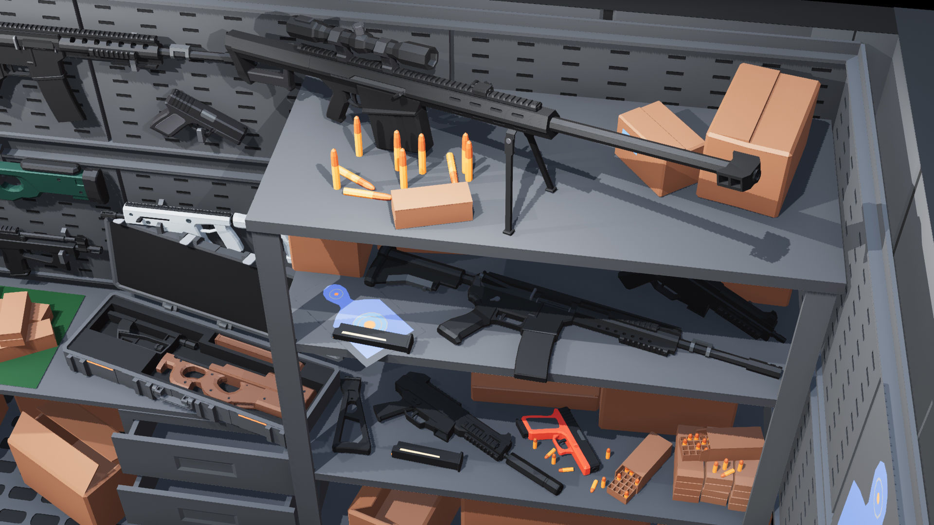 Poligonal Weapon Rack Low-poly 3D model_34