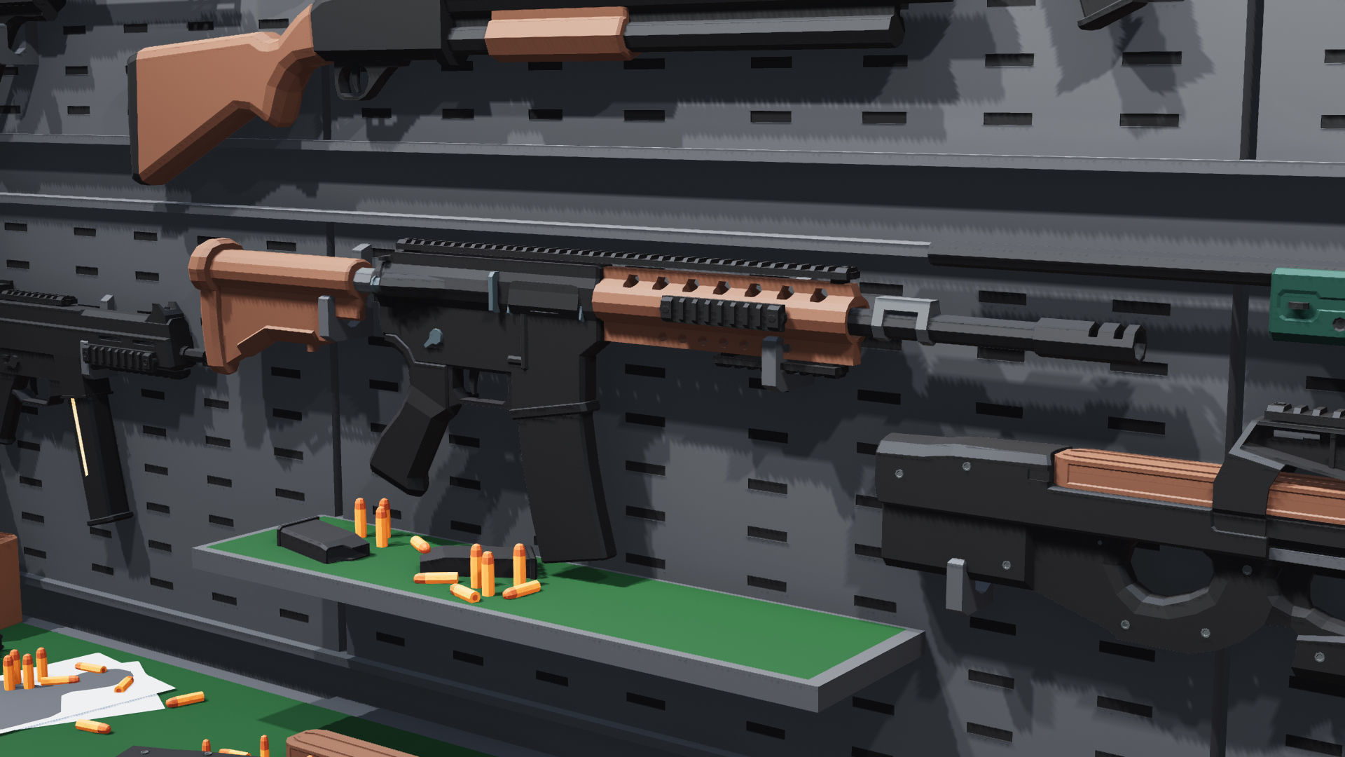 Poligonal Weapon Rack Low-poly 3D model_22