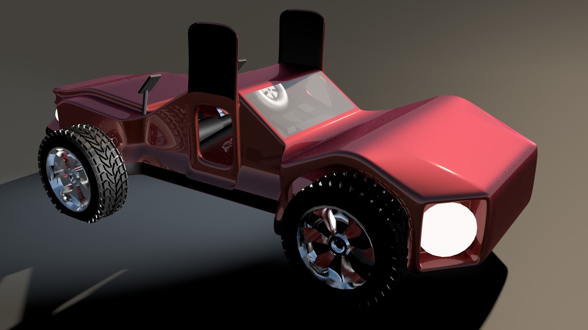 Car For Video Games Five Low-poly 3D model_3