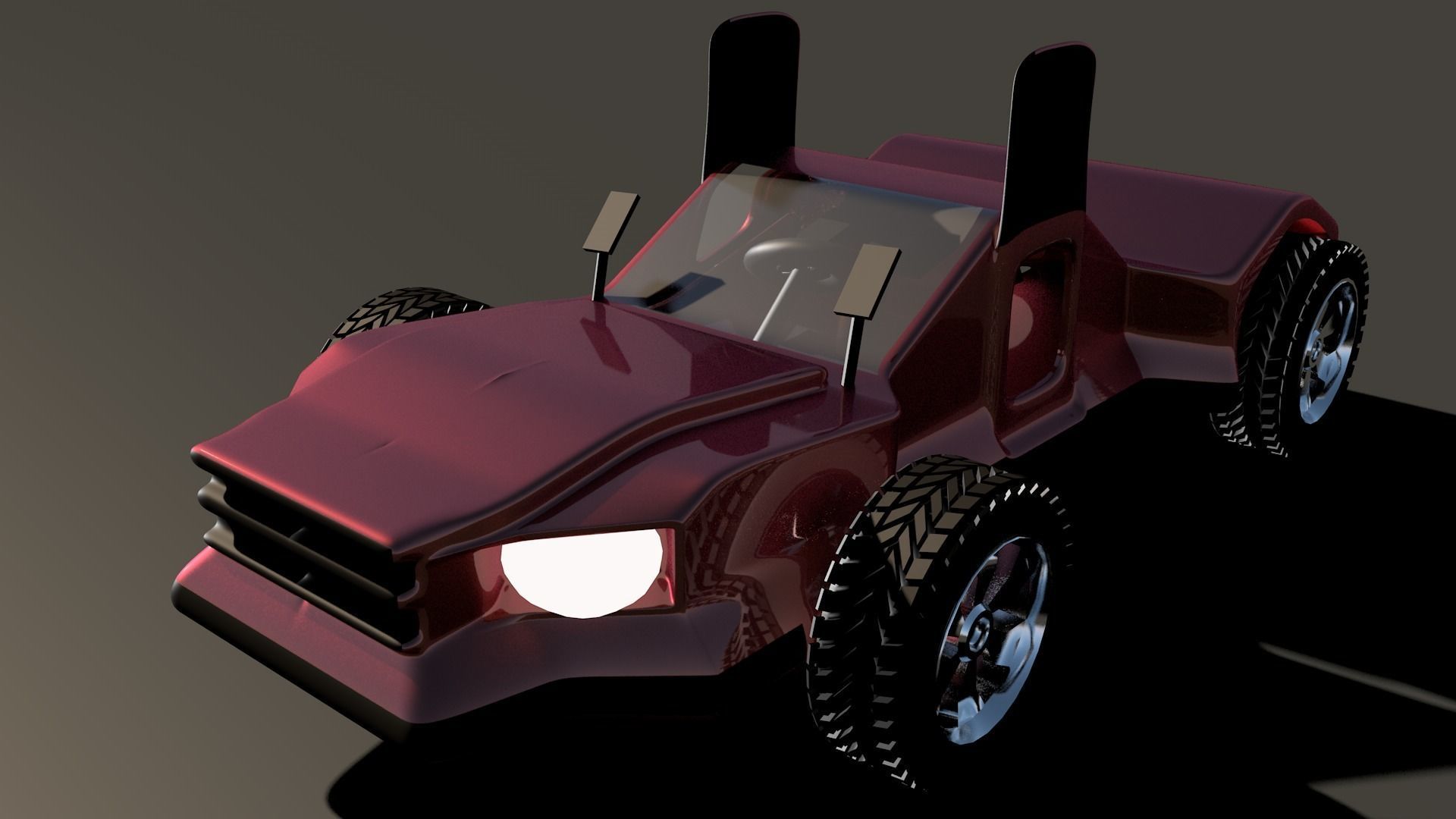 Car For Video Games Five Low-poly 3D model_5