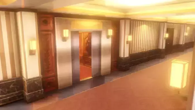 Anime Style Corridor Low-poly 3D model