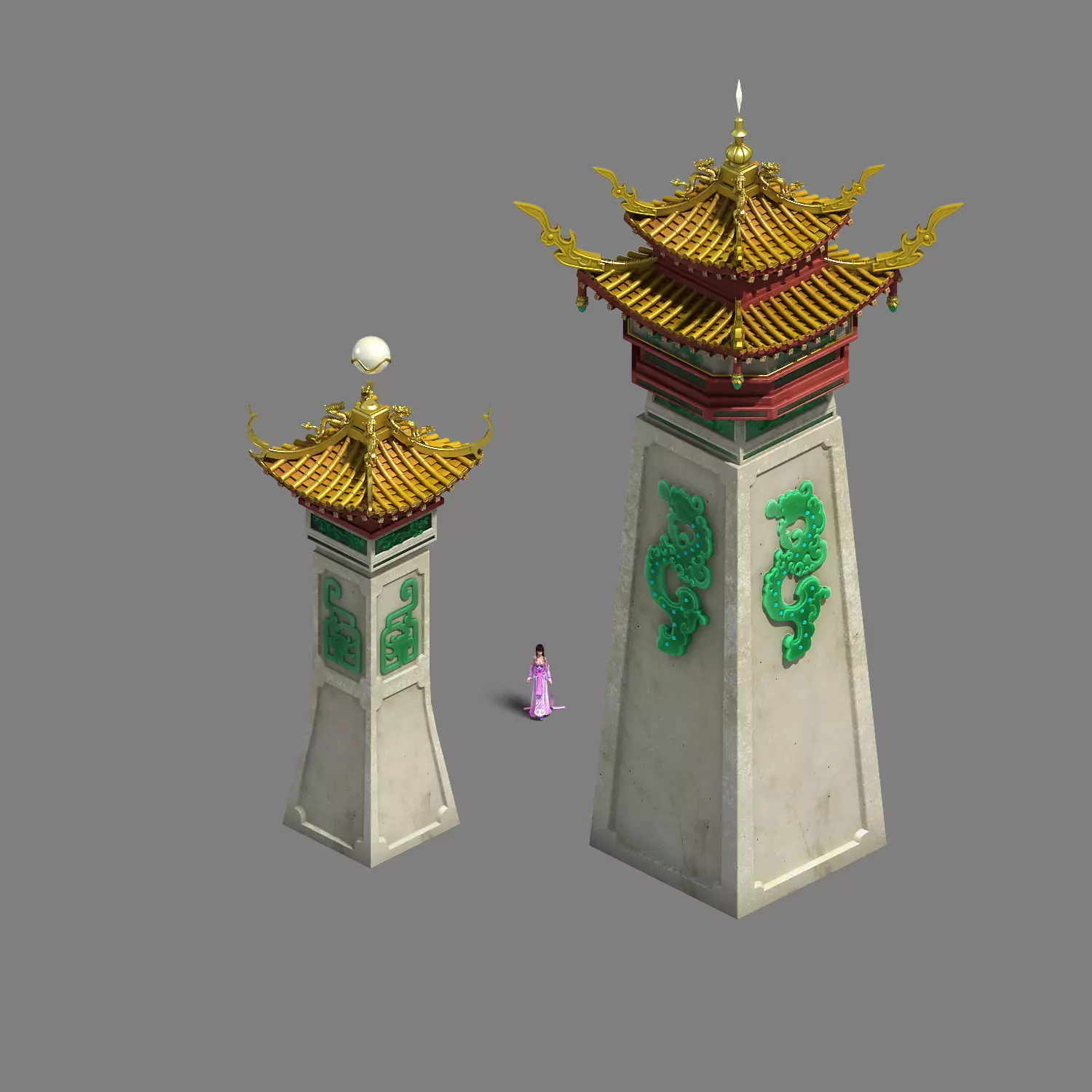 Palace - high-rise view of the building 3D model_0