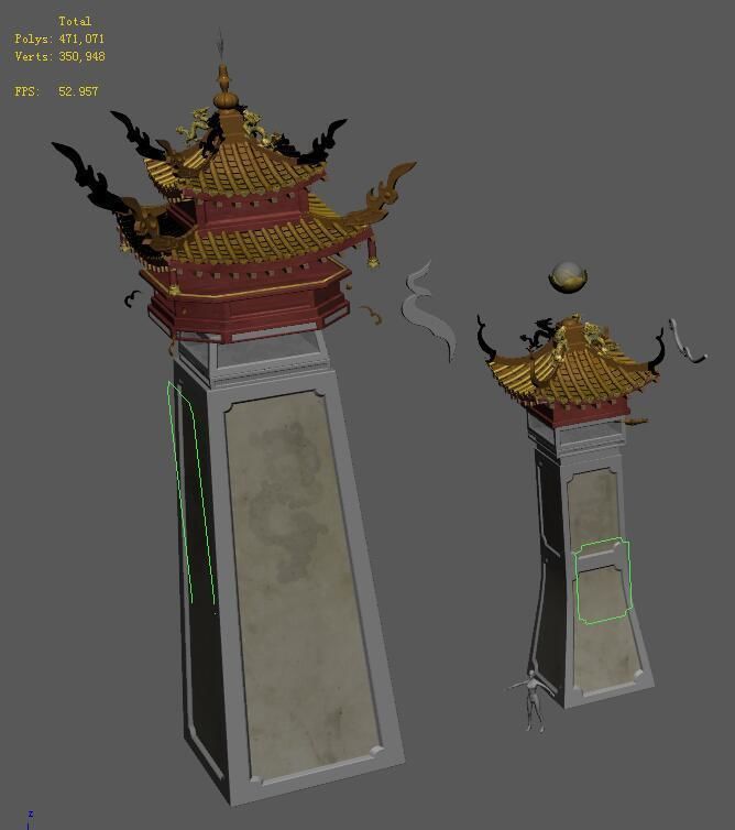 Palace - high-rise view of the building 3D model_1