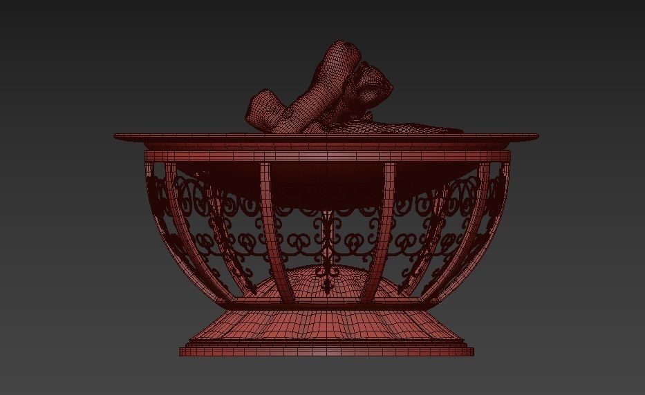 Outdoor Copper Fire Pit 3D model_4
