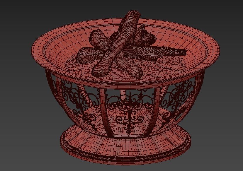 Outdoor Copper Fire Pit 3D model_3