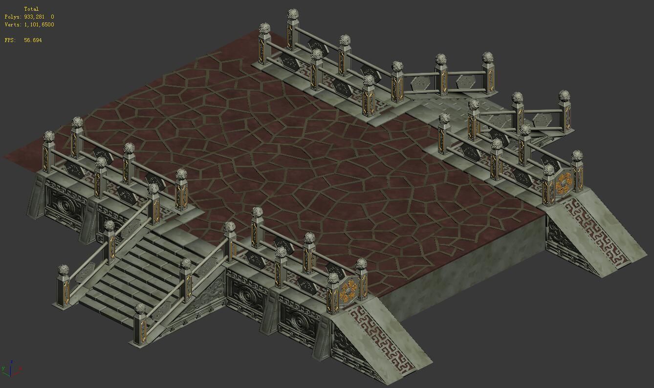 Palace - corridor aisle 3D model_4