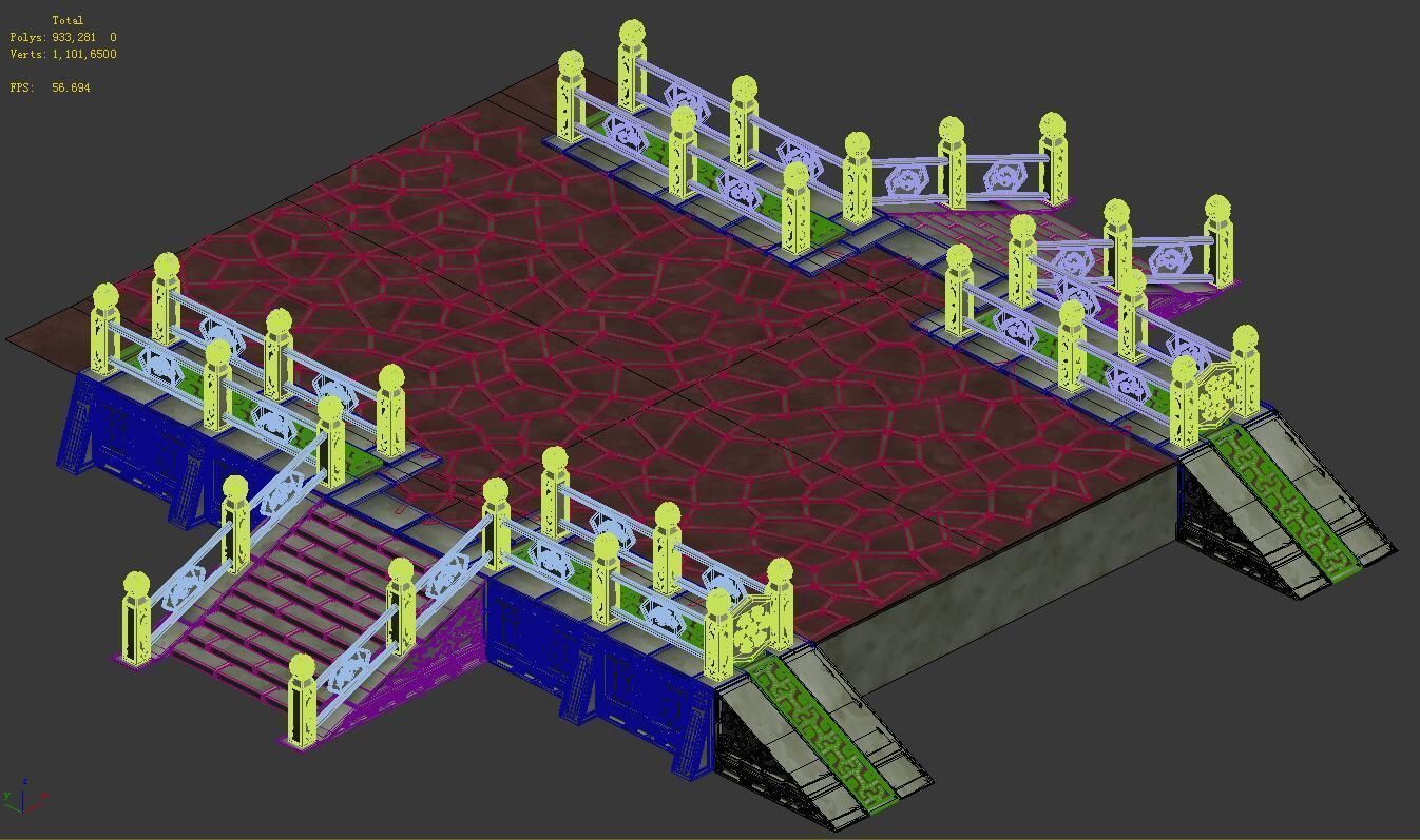 Palace - corridor aisle 3D model_3